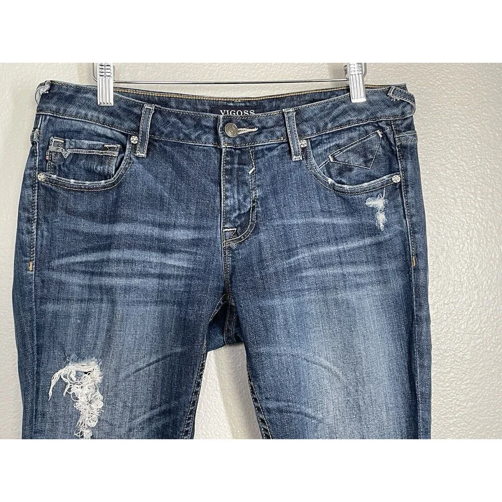 Vigoss The Thompson Tomboy Skinny Jeans Size 29/27 Blue Stretch Denim Low‎ Rise